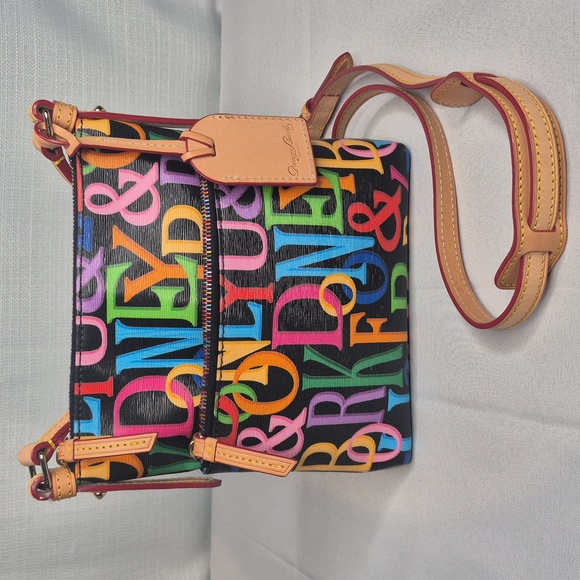 Dooney & Bourke Black Multi Colored-Print Crossbody Bag NWOT - Picture 6 of 17